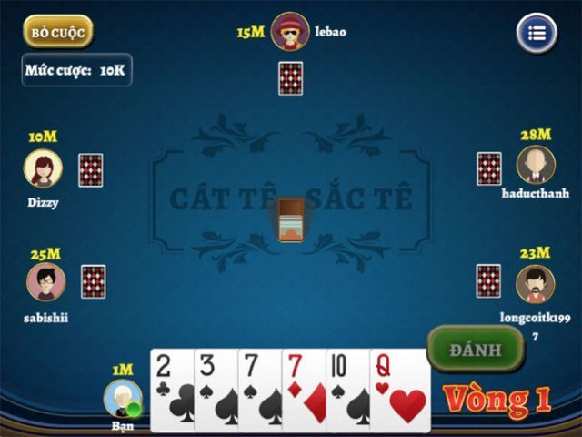 Các vòng cược trong game bài cát tê